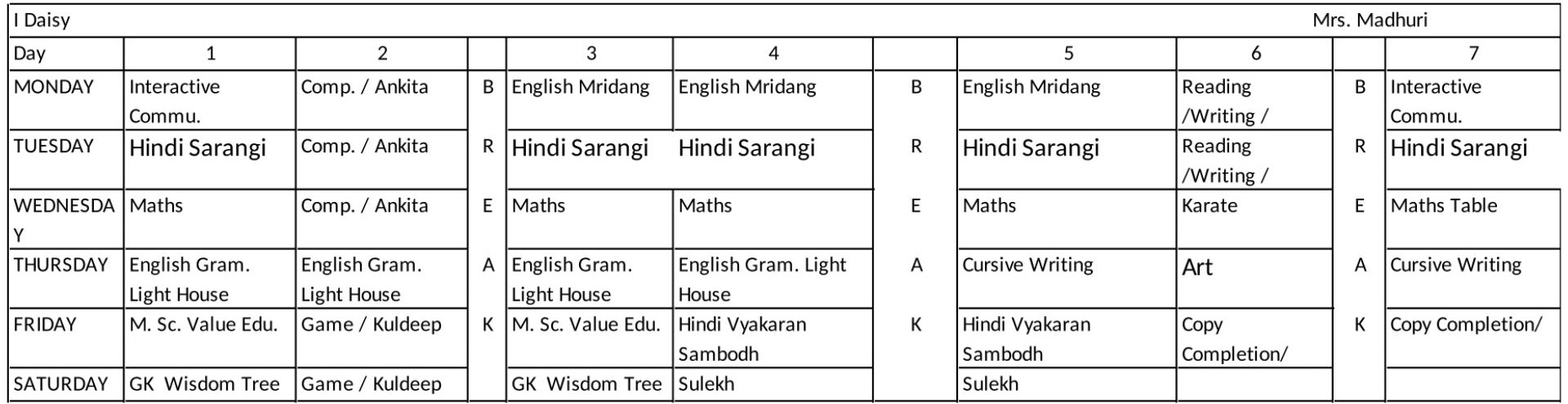 Time Table 2025-26