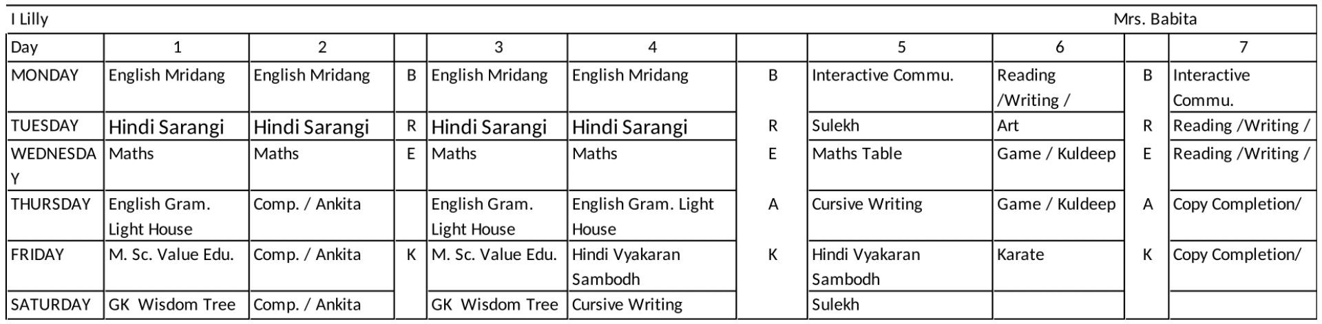 Time Table 2025-26